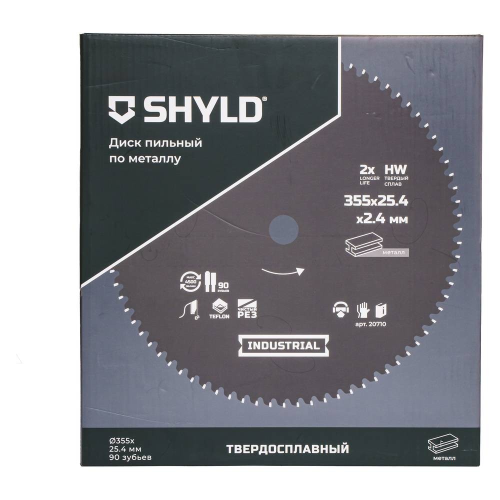 Диск пильный по металлу SHYLD 355х25.4мм 90Т (20710)