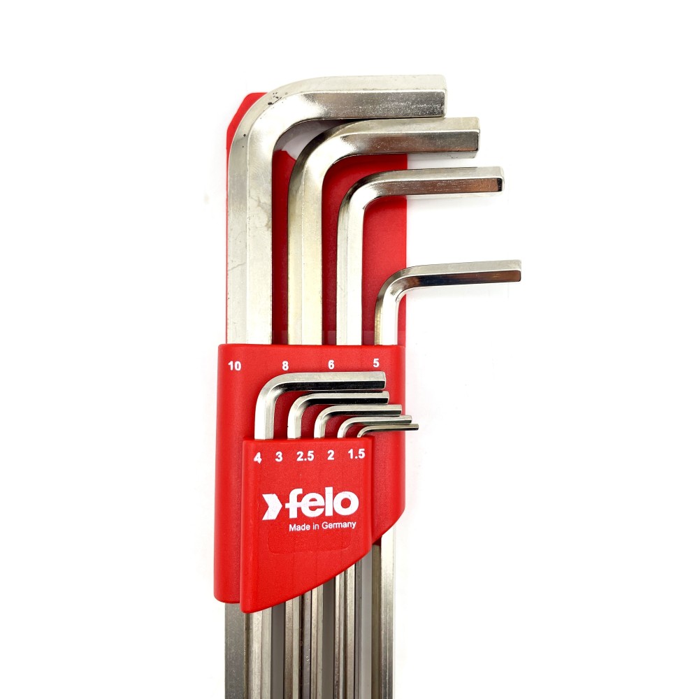 Felo Набор ключей Г-образных шестигранных удлиненных 9шт HEX 1,5-10,0мм 34600911