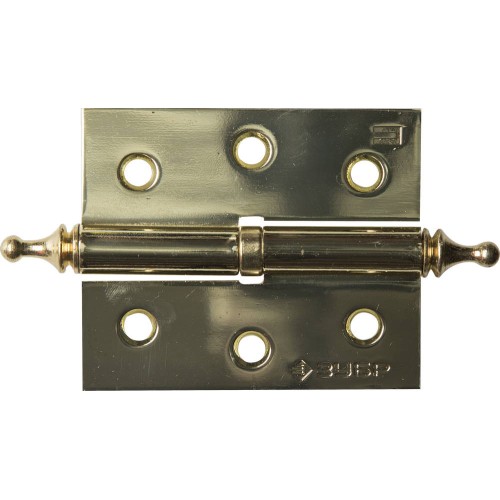 ЗУБР 75 х 63 х 2.5 мм, разъемная, правая, цвет латунь (PB), 2 шт, карточная петля (37605-075-1R)