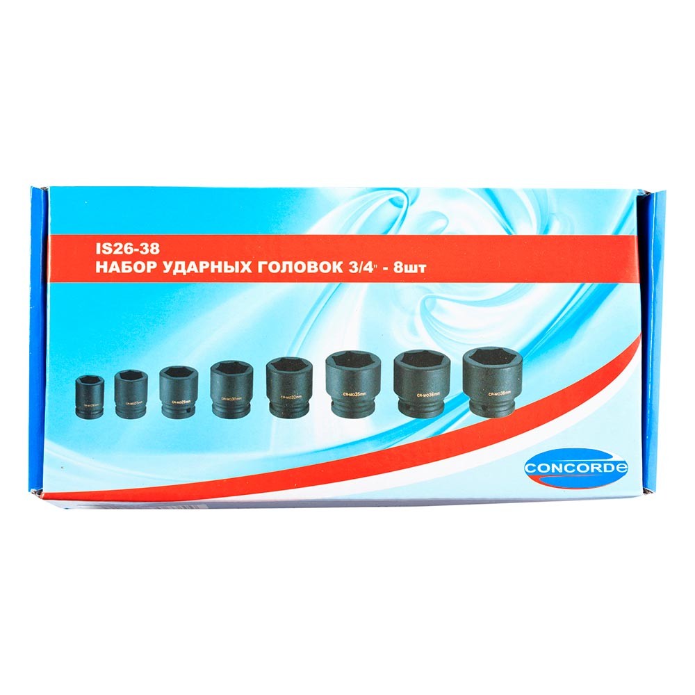Набор головок Concorde 3/4" ударные (IS26-38)
