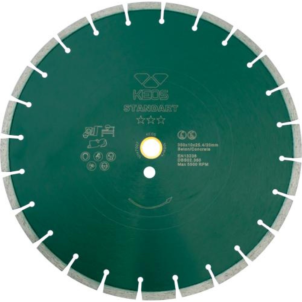 Диск алмазный KEOS Standart сегментный (бетон) 350мм/25.4/20 (DBS02.350)