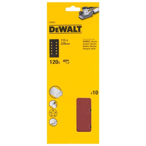 Шлифлист DeWalt DT8552 115х228мм 120G 10шт