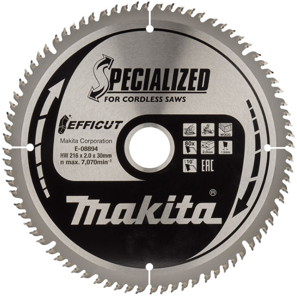Диск пильный по дереву Makita 216x30мм 80T (E-08894)