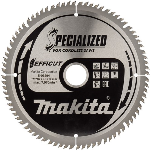 Диск пильный по дереву Makita 216x30мм 80T (E-08894)