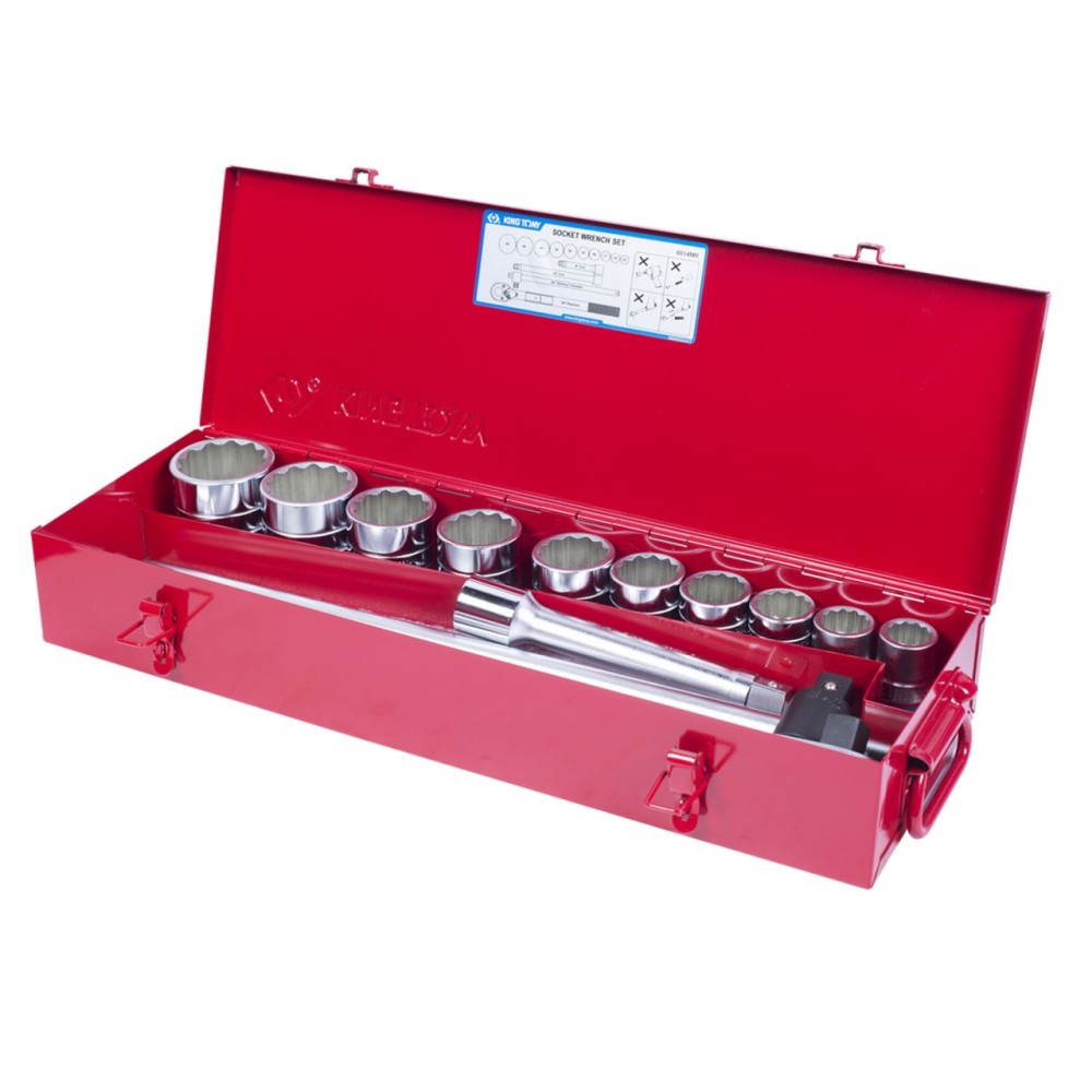 Набор торцевых головок с принадлежностями 3/4", двенадцатигранные, 22-50 мм, 14 предметов KING TONY