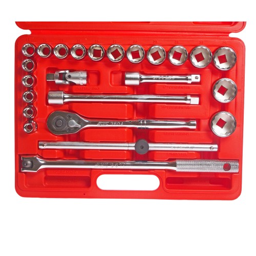 Набор головок торцевых 1/2" 12-ти гранных 10-32мм 24 предмета в кейсе JTC