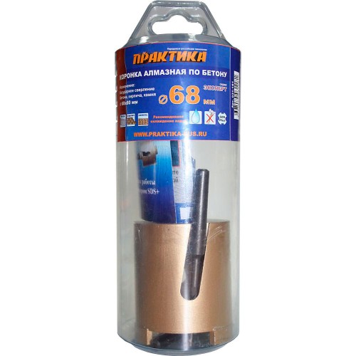 Коронка алмазная SDS-plus/Hex Практика "Эксперт" 68мм (031-181)
