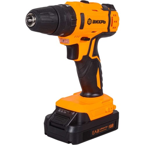 Дрель-шуруповерт аккумуляторная Вихрь ДА-18Л-2КУ/Б (бесщеточный двигатель)