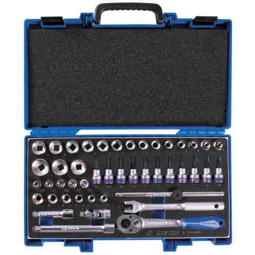 Набор торцевых головок с принадлежностями 3/8", шестигранные, 6-24 мм, 45 предметов KING TONY 3545MR