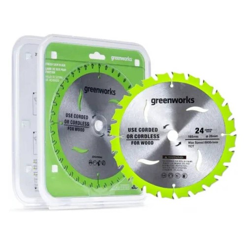 Диск пильный по дереву Greenworks 165x20мм 24T (2955707)