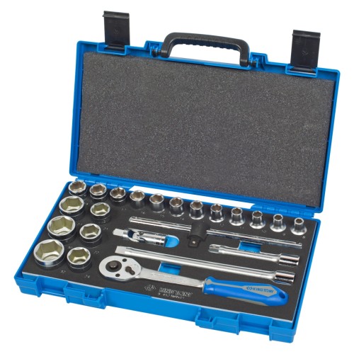 Набор торцевых головок с принадлежностями 1/2", шестигранные, 8-32 мм, 23 предмета KING TONY 4523MRV