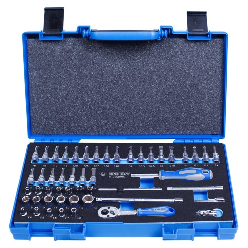 Набор торцевых головок с принадлежностями 1/4", шестигранные, 4-14 мм, 50 предметов KING TONY 2550MR